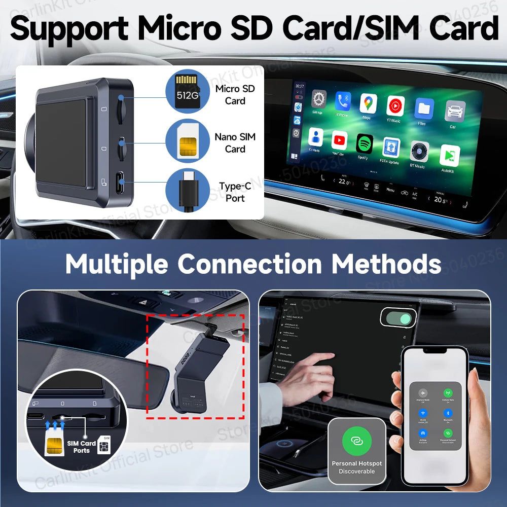 CarlinKit Android 13 8‑Core 8+128GB Wireless CarPlay AI Box