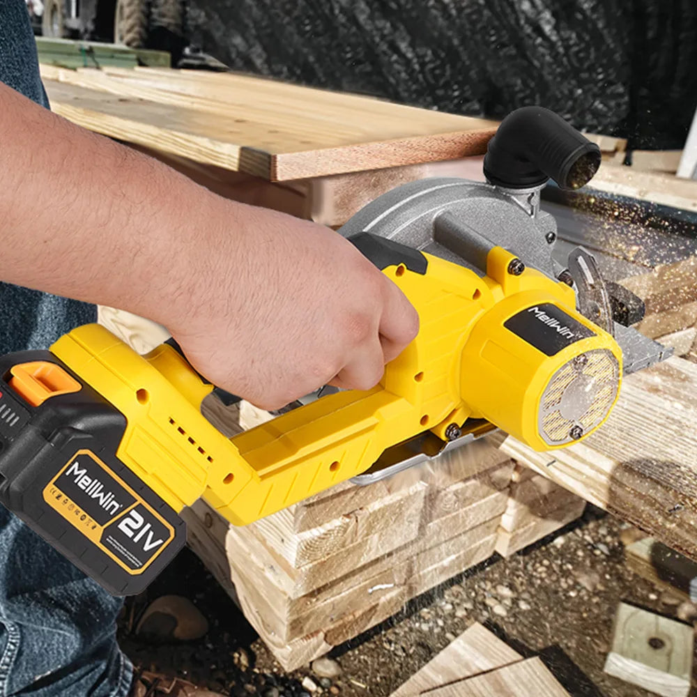 MELLWIN Brushless 6 Inch Electric Circular Saw 3 Gear Cordless Handheld Circular Saw Woodworking Tool For Makita 18V Battery Pin - Limetastore