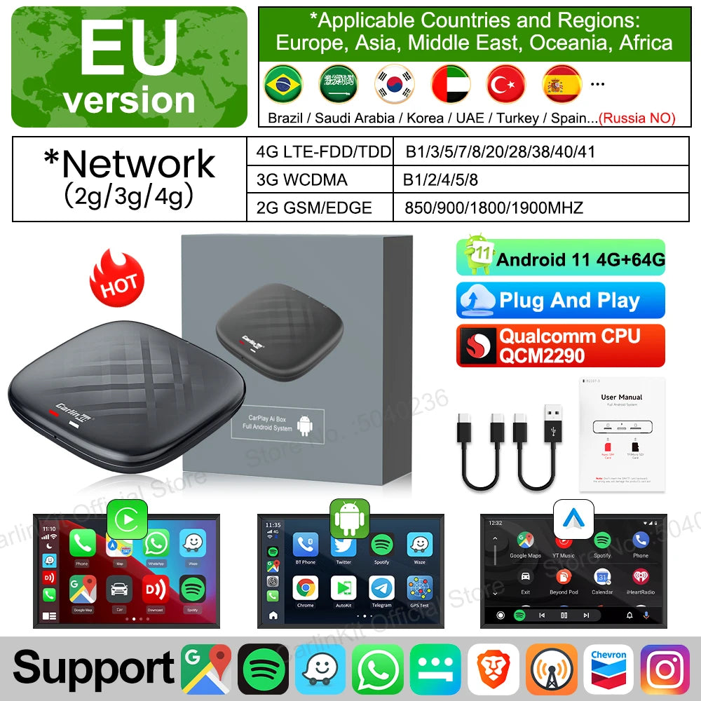 CarlinKit Android 11 Wireless CarPlay AI Box