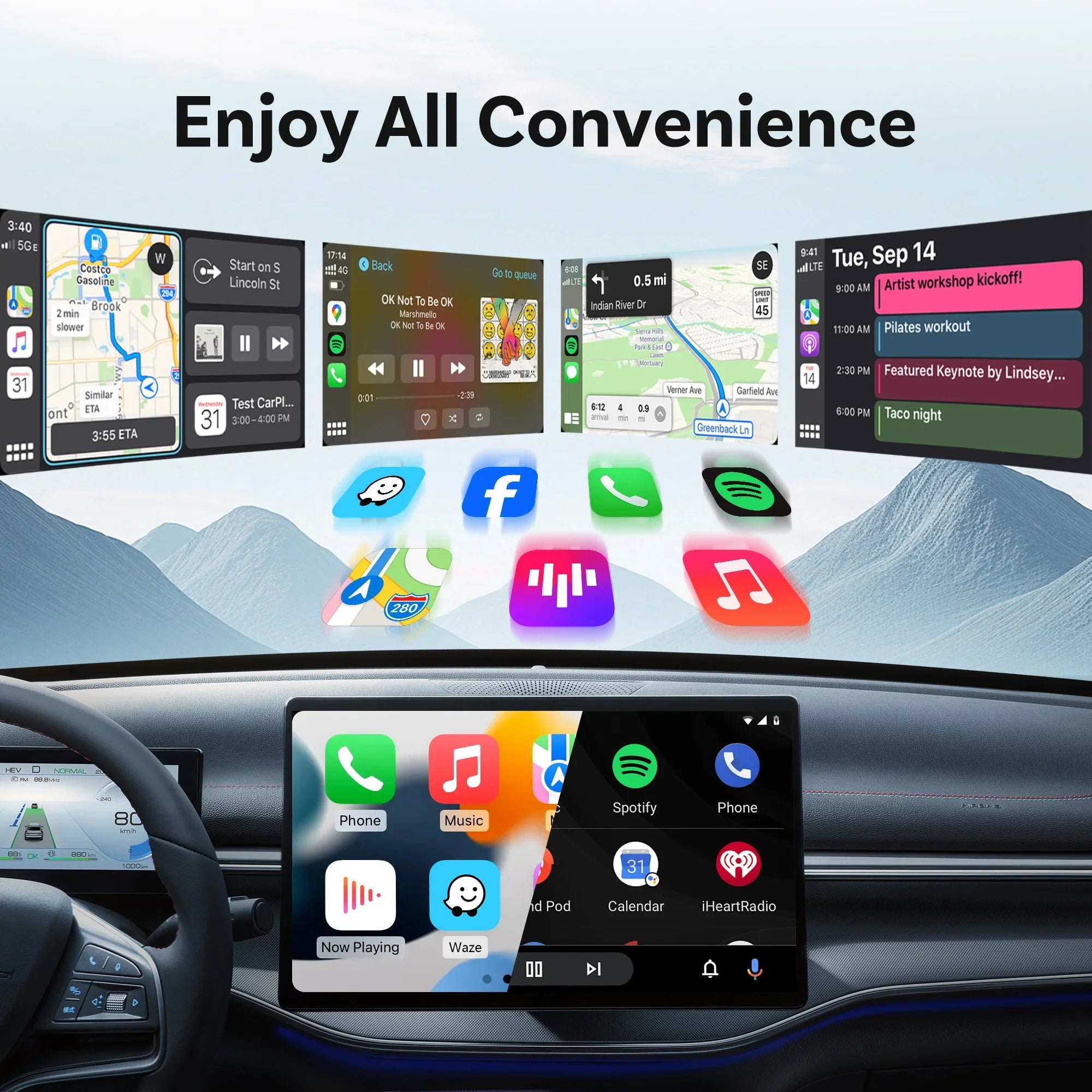 OTTOCAST Mini Nova Wireless CarPlay & Android Auto Adapter