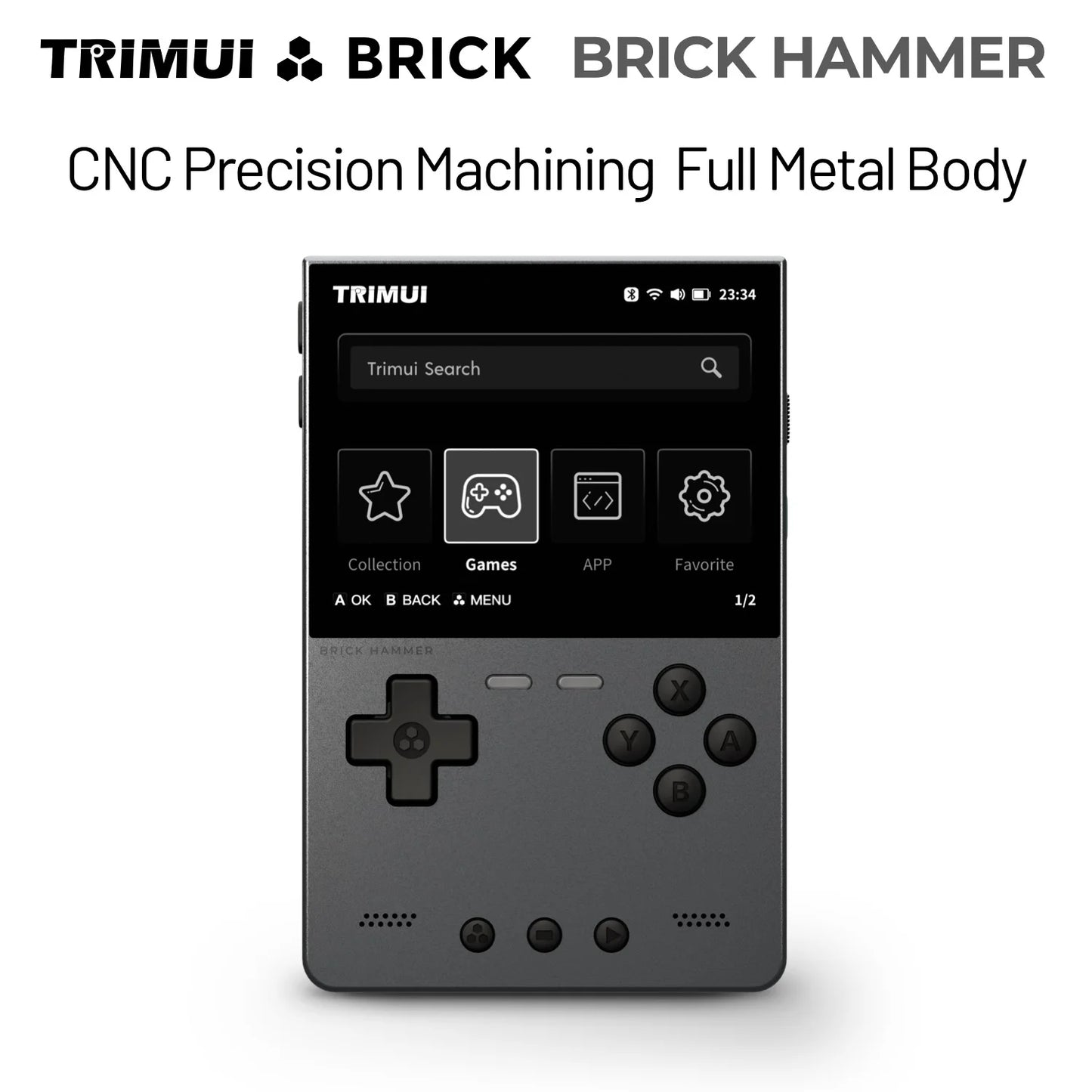 AMPOWN TRIMUI BRICK Metal Retro Games Console Portable Handheld Game Player CNC 3.2 IPS Screen Linux System Video Gaming Device - Limetastore