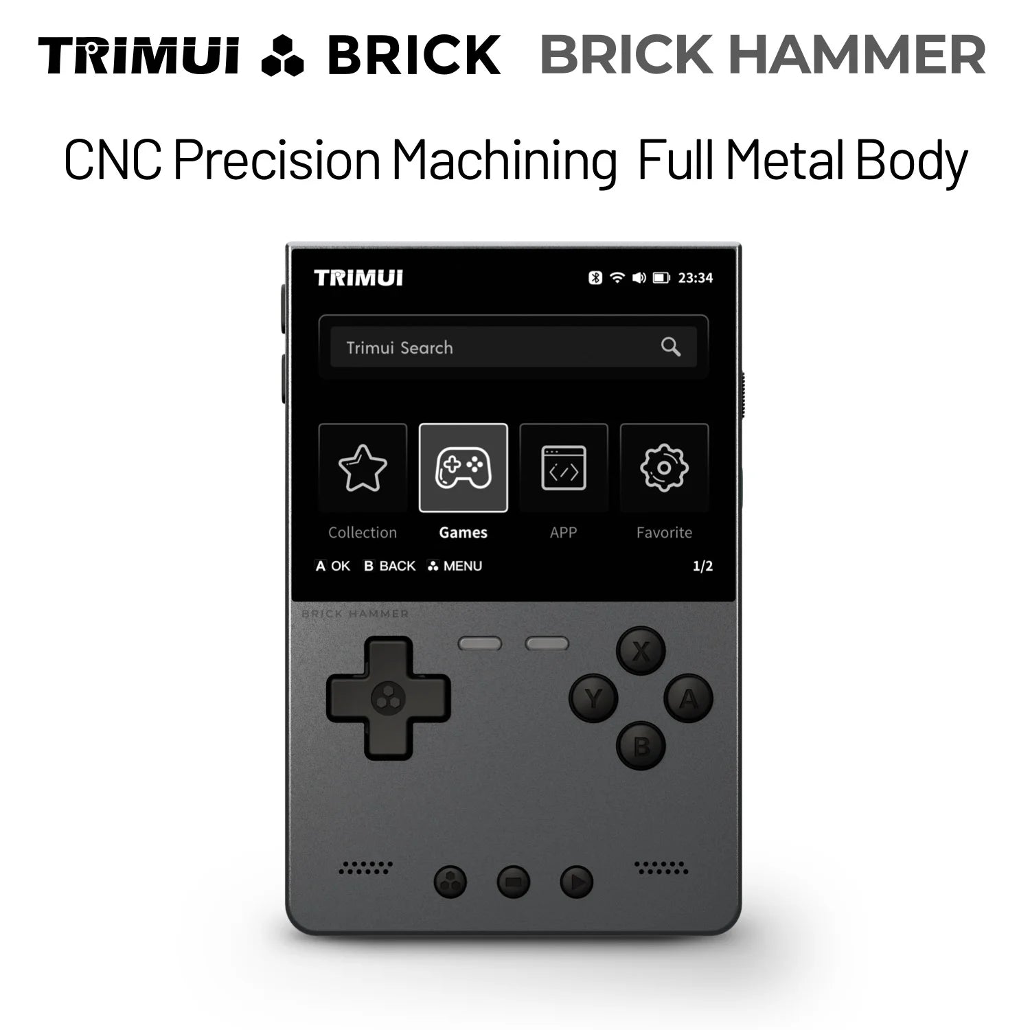 TRIMUI Brick Hammer Portable Handheld Game Player CNC Full Metal 3.2'' IPS Screen Retro Games Linux System Video Gaming Device - Limetastore