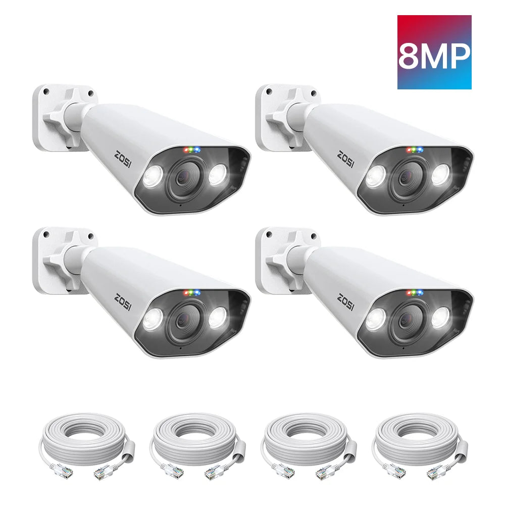 ZOSI 4K 8MP/5MP Add‑On PoE IP Camera – Ultra HD Security Cam for ZOSI 8CH & 16CH PoE
