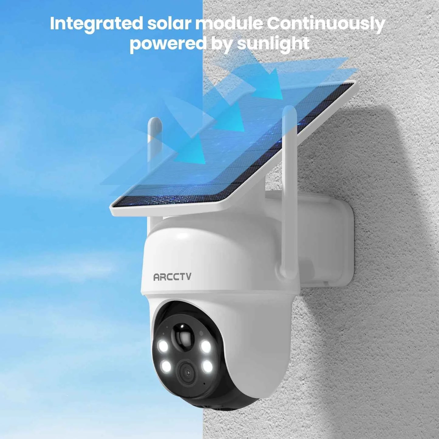 ARCCTV 4MP Wifi Solar Camera Kit Outdoor Wireless Security Surveillance Camera Set Siren Alarm Humanoid Detection Two Way Audio - Limetastore