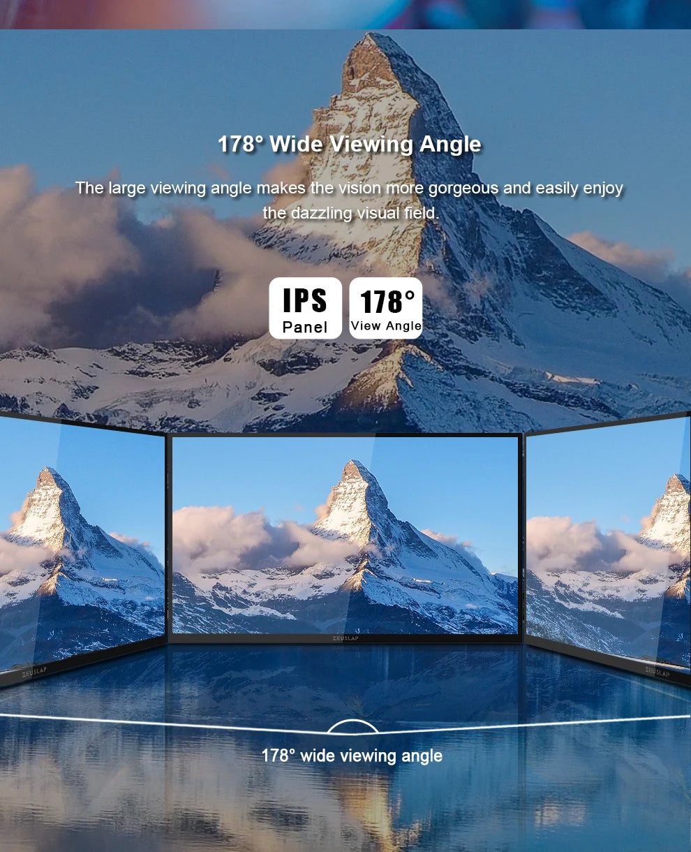 ZEUSLAP 18,5" pametni prenosni zaslon | Google TV, zaslon na dotik, USB‑C in HDMI