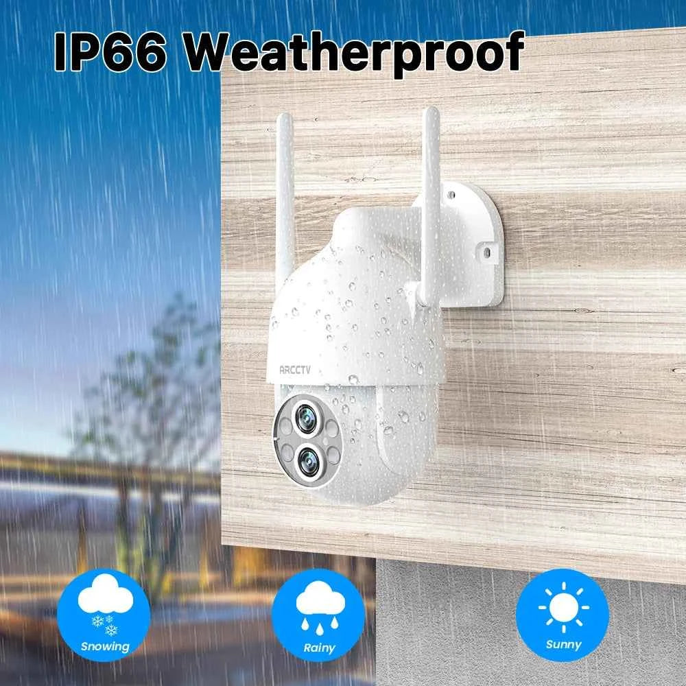 ARCCTV 3K 6MP Dual Lens Wifi Surveillance Camera Two Way Talk HD Color Night Vision Outdoor Security Camera Auto Motion Tracking - Limetastore