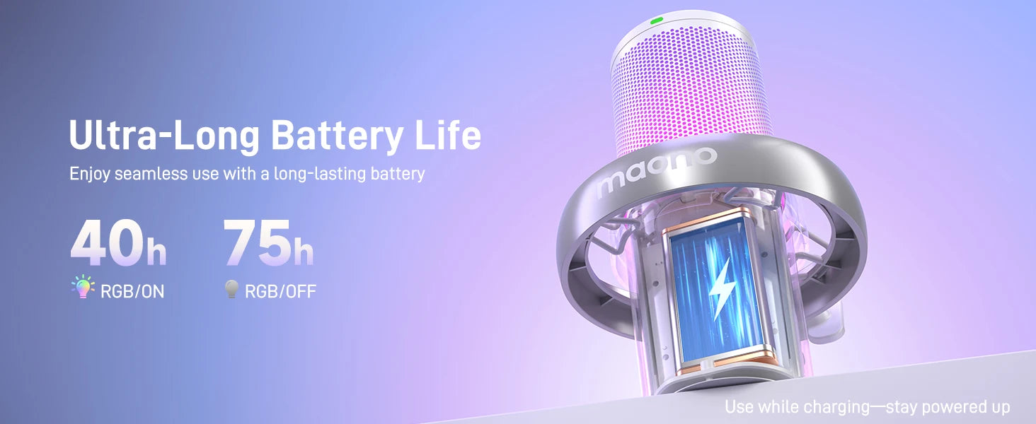 Maono DM40 – Wireless USB Condenser Microphone | AI Voice Changer, Noise Reduction & RGB Mic for Gaming, Streaming & PC Recording