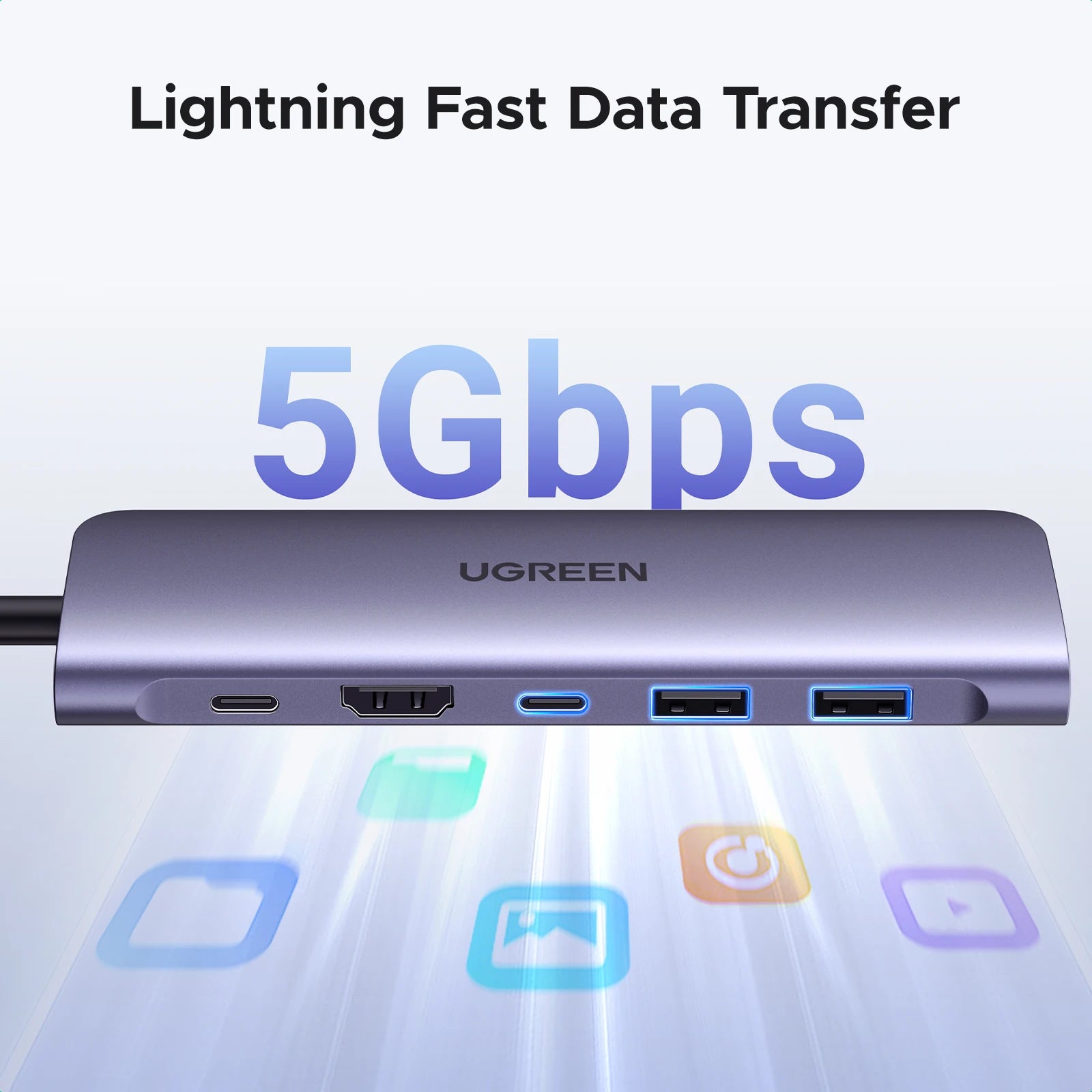 UGREEN 7‑in‑1 USB‑C Hub with 4K60Hz HDMI, PD100W, USB‑C & Dual USB‑A