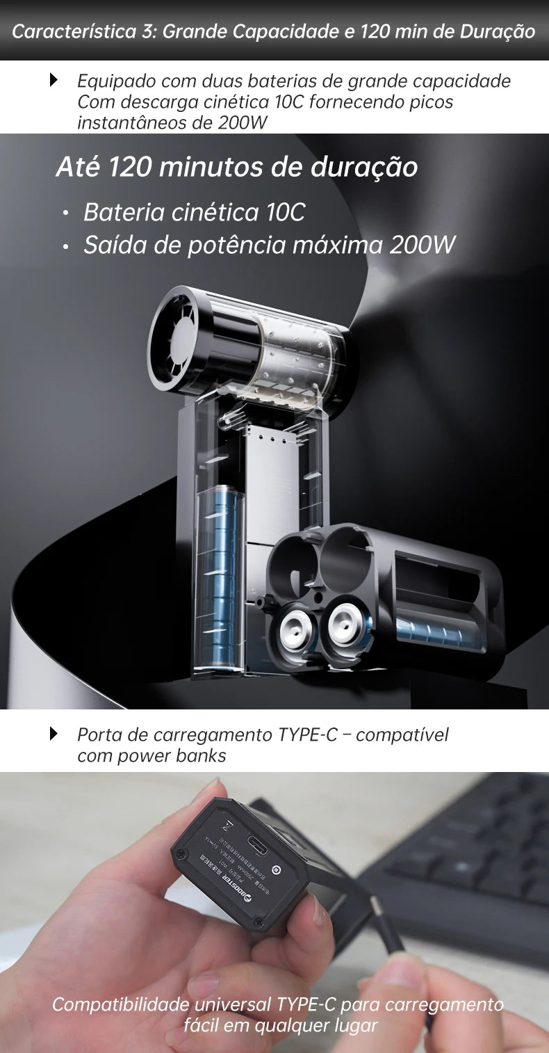 Booster W01 Mini Turbo Fan – 100,000 RPM Brushless Jet Fan | Ultra‑Powerful Handheld Air Blower