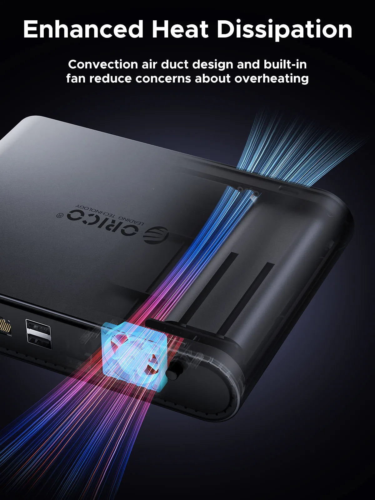 ORICO 10‑in‑1 USB‑C Docking Station with M.2 NVMe/SATA SSD Enclosure, 4K60Hz HDMI, PD100W