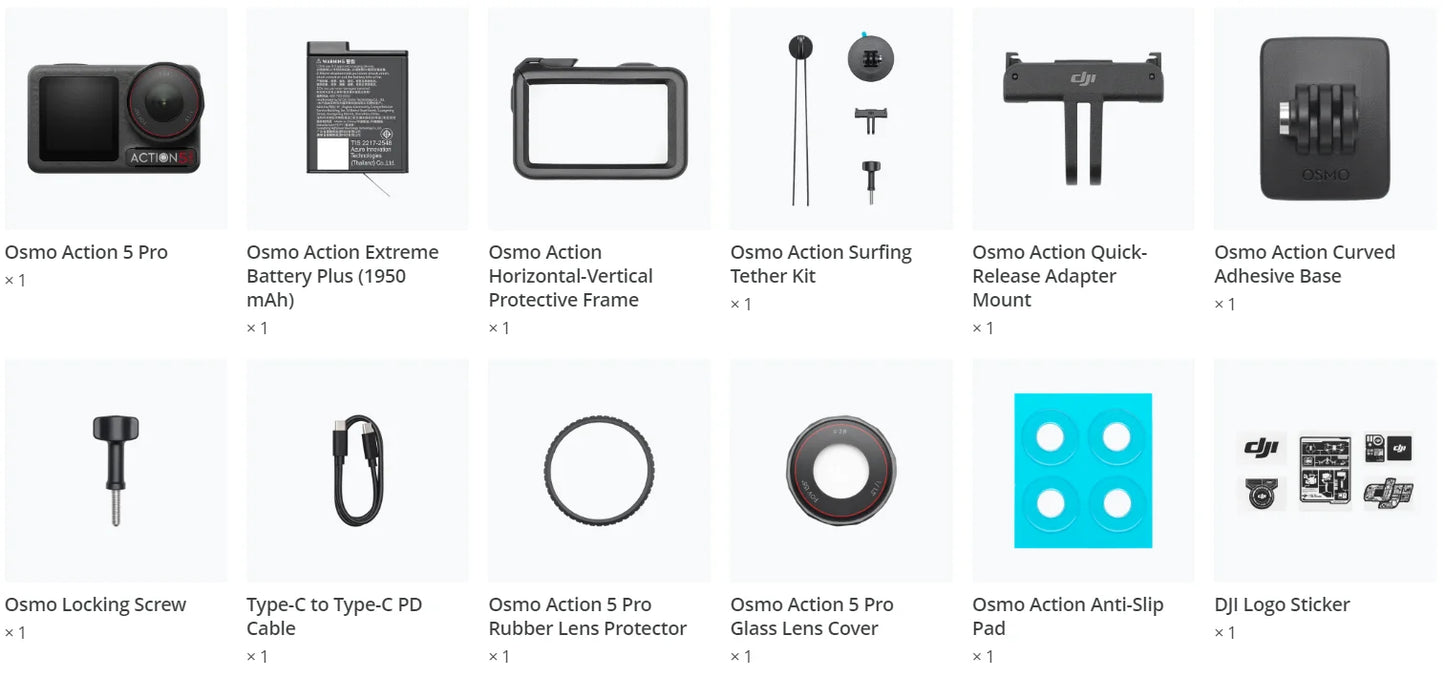DJI Osmo Action 5 Pro – 1/1.3" Sensor, Dual High‑Brightness OLED Touchscreens