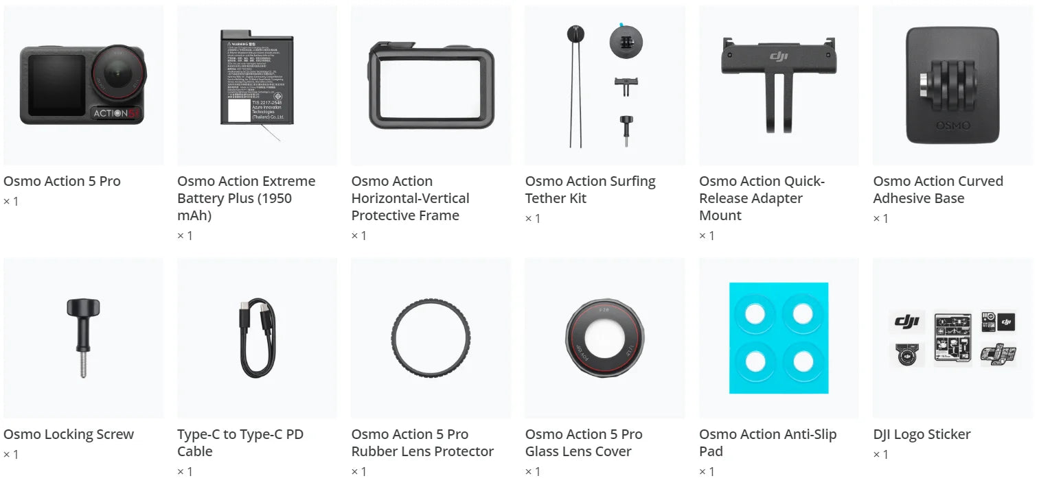 DJI Osmo Action 5 Pro – 1/1.3" Sensor, Dual High‑Brightness OLED Touchscreens