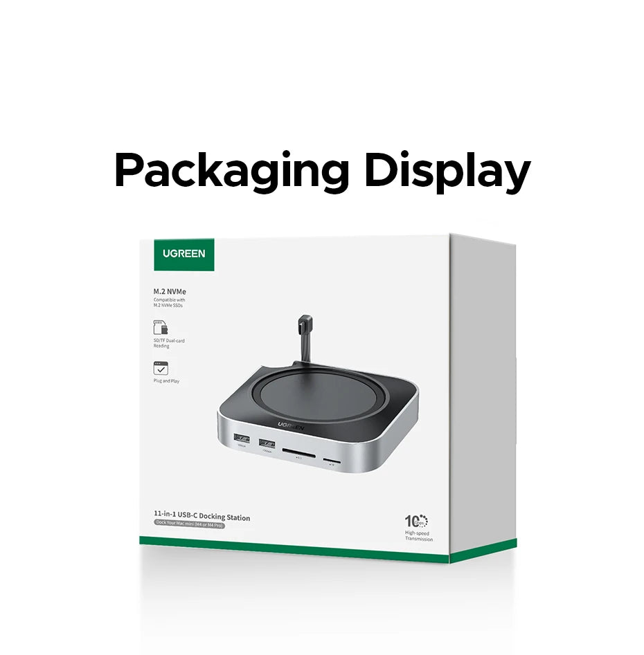 UGREEN USB‑C Docking Station for Mac Mini M4/M4 Pro with M.2 NVMe SSD Enclosure