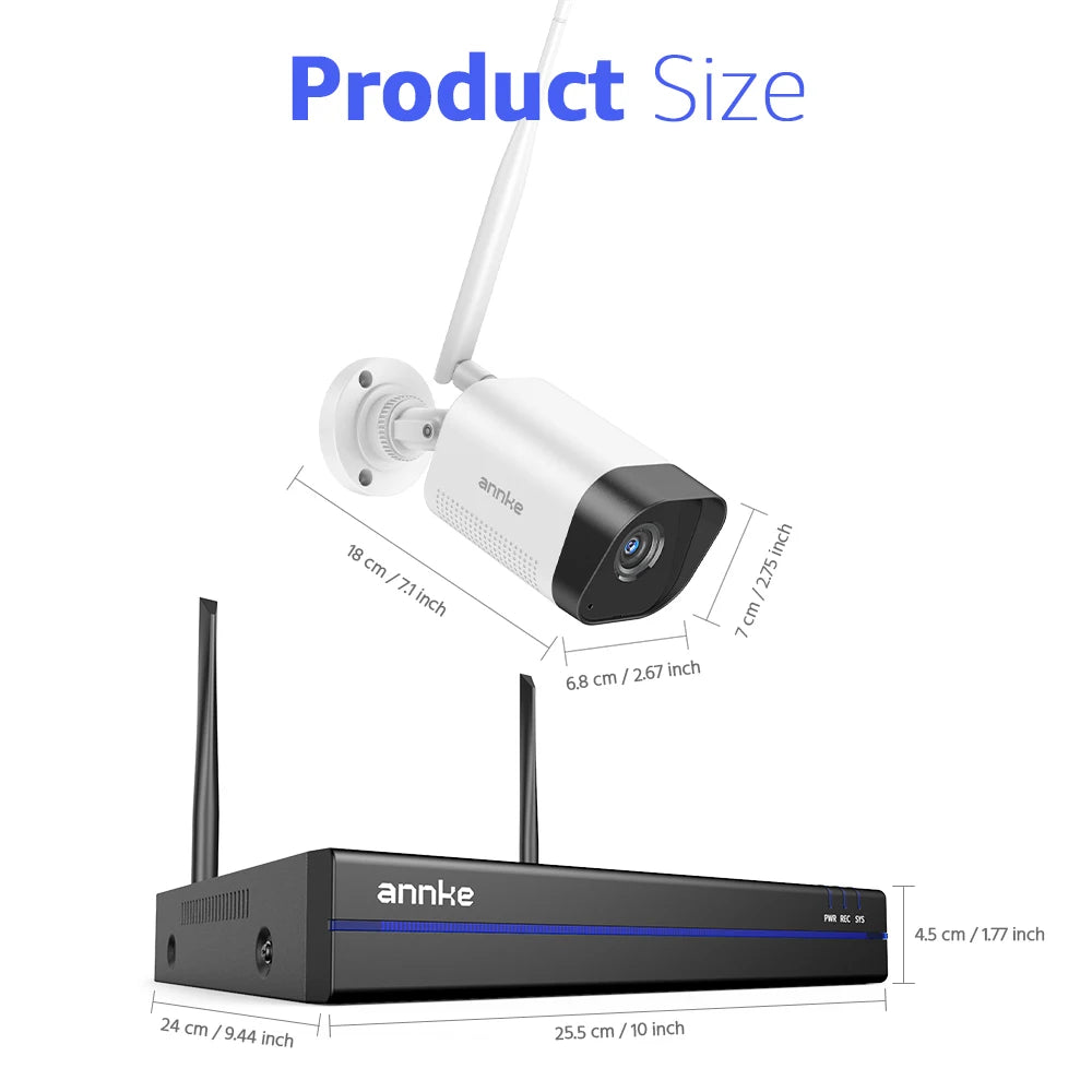 ANNKE 8MP Wireless CCTV System | 16CH NVR, 4K WiFi Cameras, Two‑Way Audio