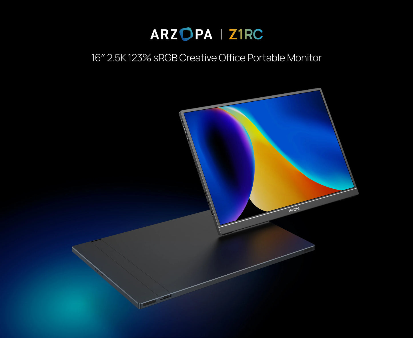 ARZOPA Z1RC 16" Portable Monitor | 2.5K 2560×1600, IPS, 100–123% sRGB, USB‑C & HDMI