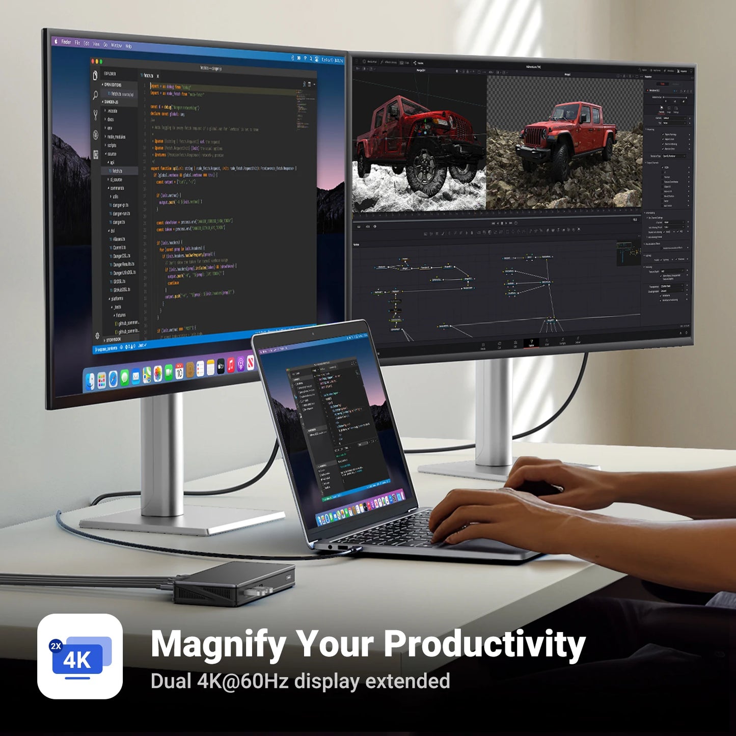 UGREEN 9‑in‑1 DisplayLink USB‑C Docking Station with Dual 4K60Hz