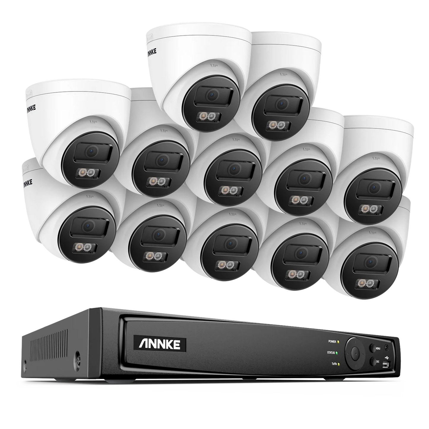 ANNKE 4K 8MP PoE CCTV System | 16CH H.265 NVR, 12× 8MP EXIR Cameras, 30m Night Vision