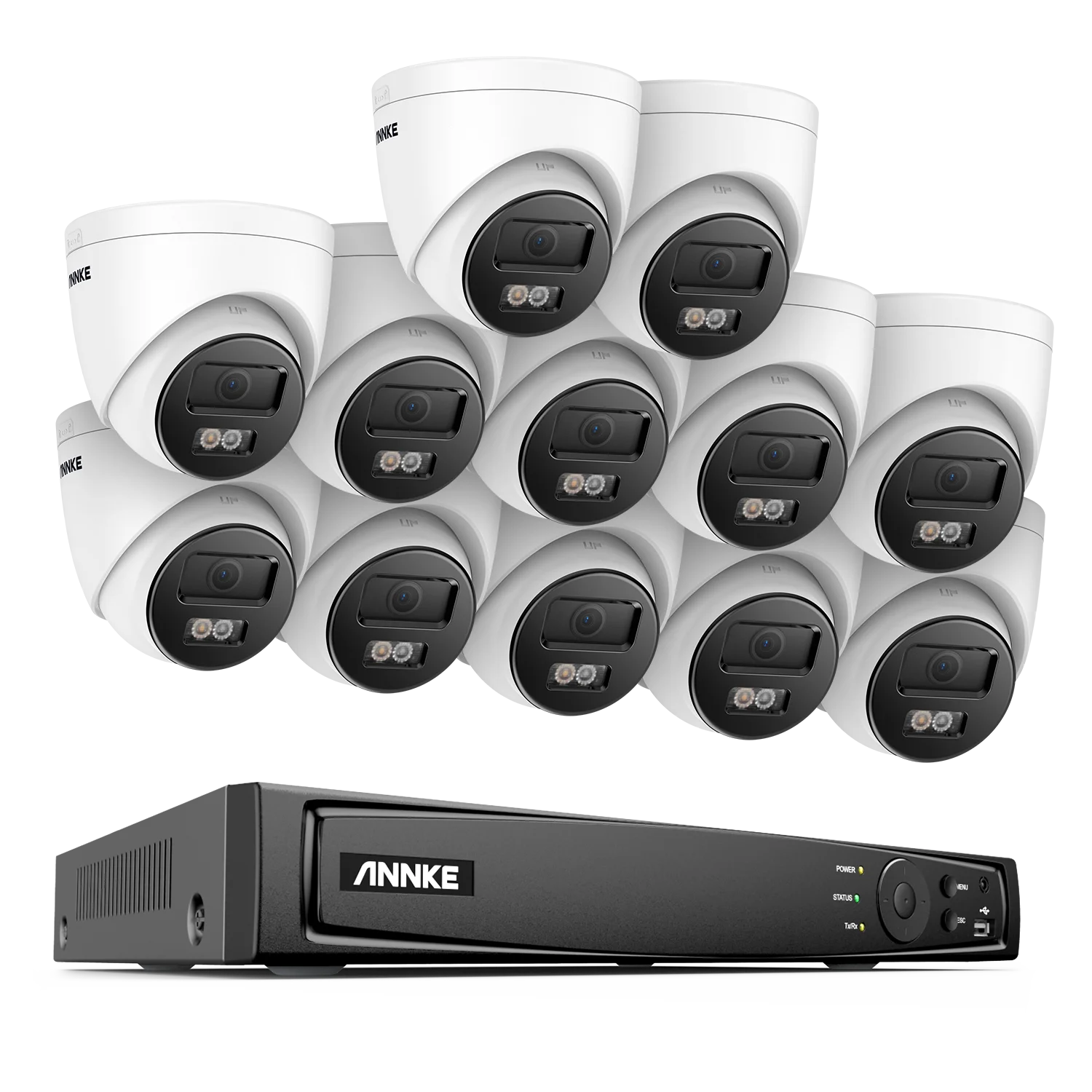 ANNKE 4K 8MP PoE CCTV System | 16CH H.265 NVR, 12× 8MP EXIR Cameras, 30m Night Vision