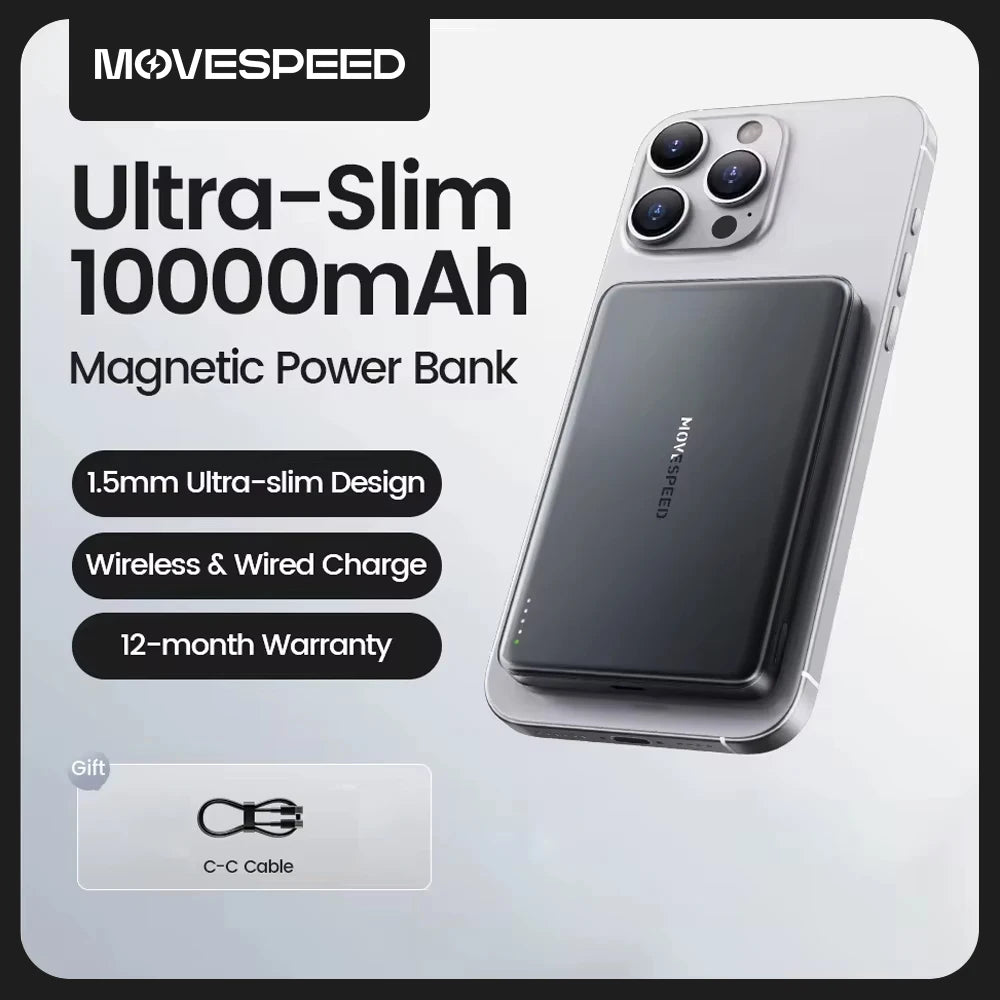 MOVESPEED S10 Slim Magnetic Power Bank 10000mAh PD20W MagSafe