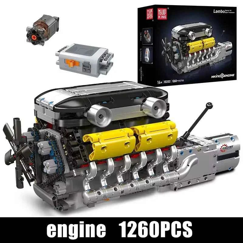 Mould King 10202 Motorized V12 Engine & Transmission Building Set - Limetastore