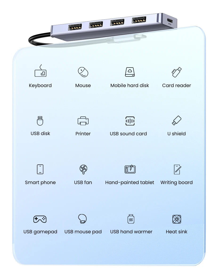 UGREEN USB‑C to USB 3.0 Hub | 4‑Port High‑Speed Splitter for MacBook, iPad & Samsung