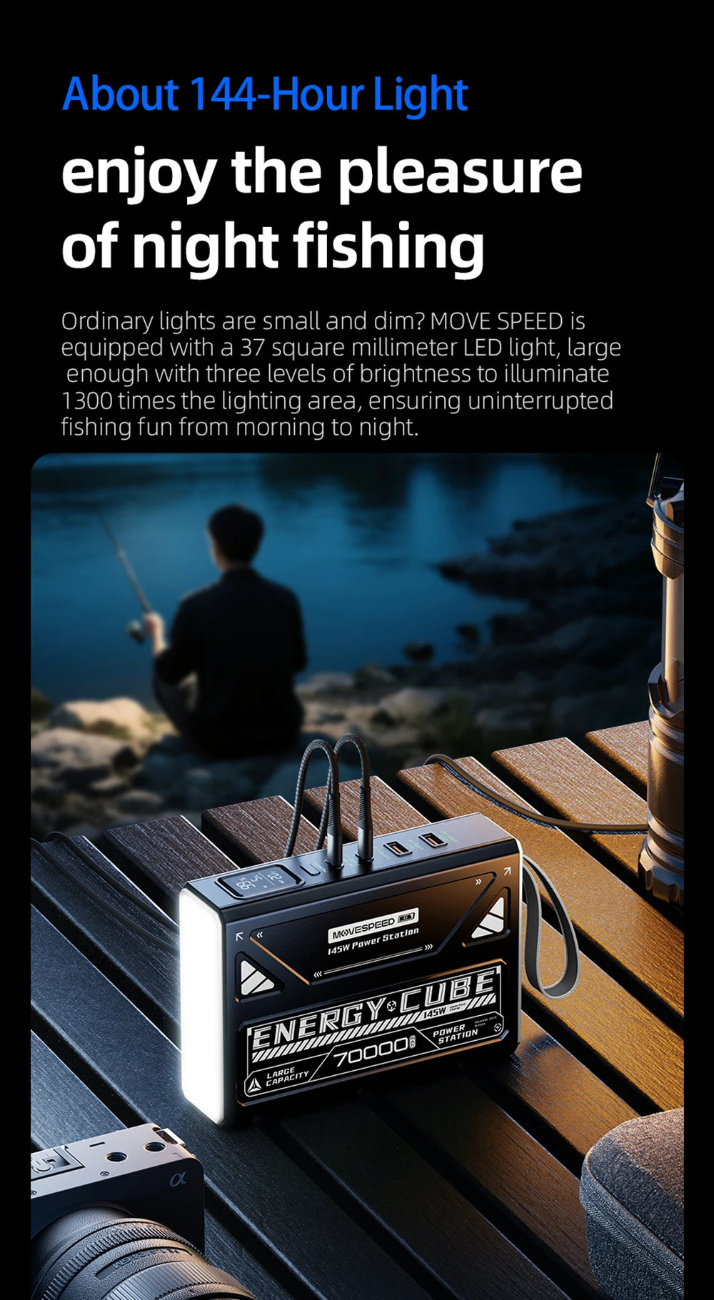 MOVESPEED 140W Power Bank 70000mAh PD3.1 Power Station Camping