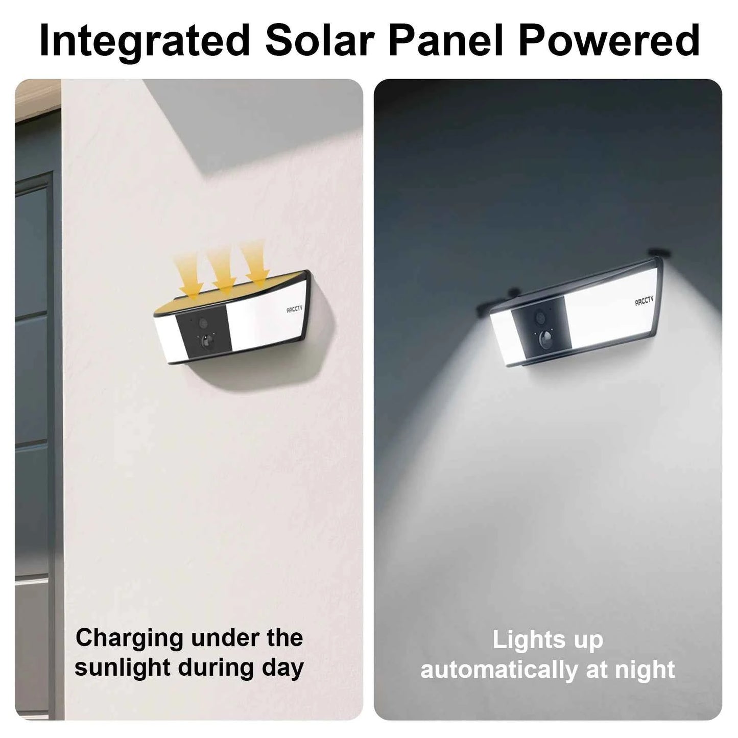 ARCCTV 2K WiFi Solar Camera Security Outdoor Wireless Floodlight Camera Humanoid Detection Alarm Surveillance HD Two Way Audio - Limetastore
