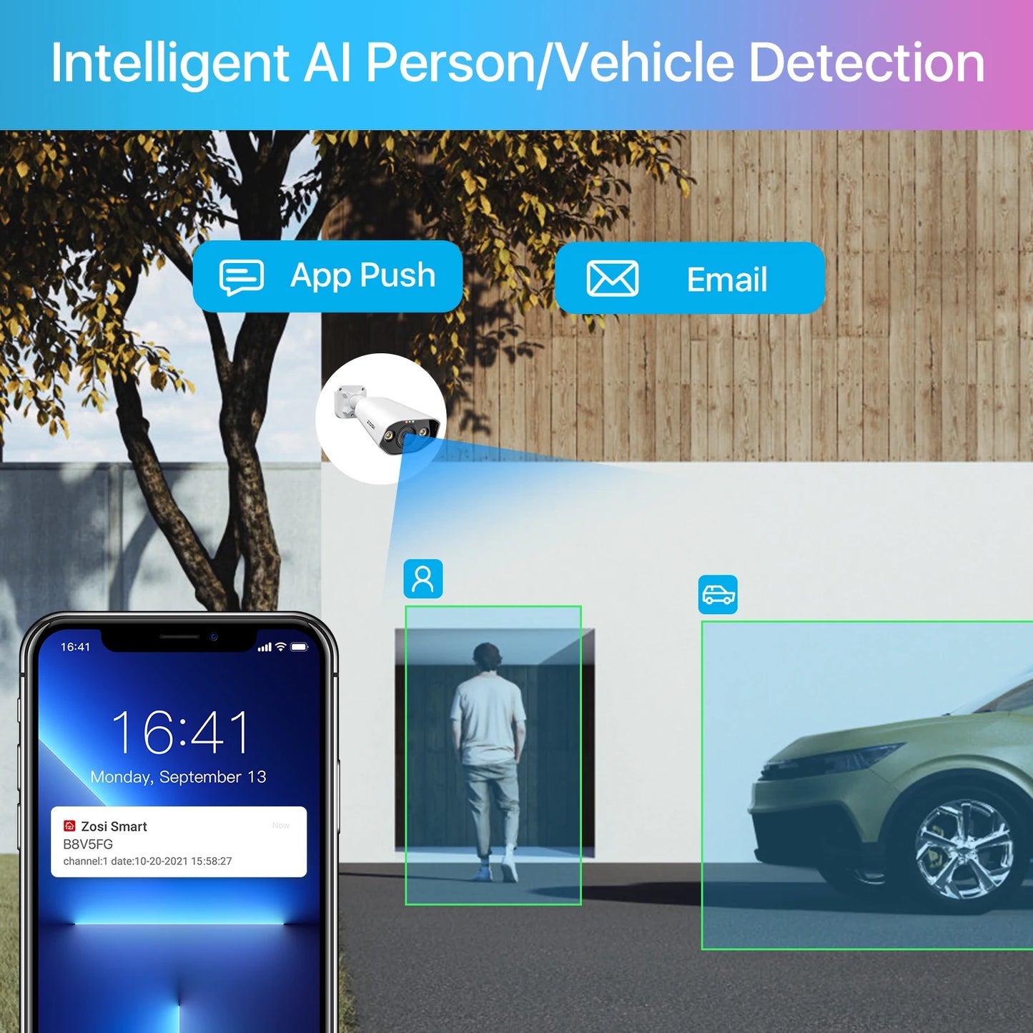 ZOSI 16CH 4K PoE Security Camera System – 8MP/5MP Outdoor IP Cameras with AI Person & Vehicle Detection