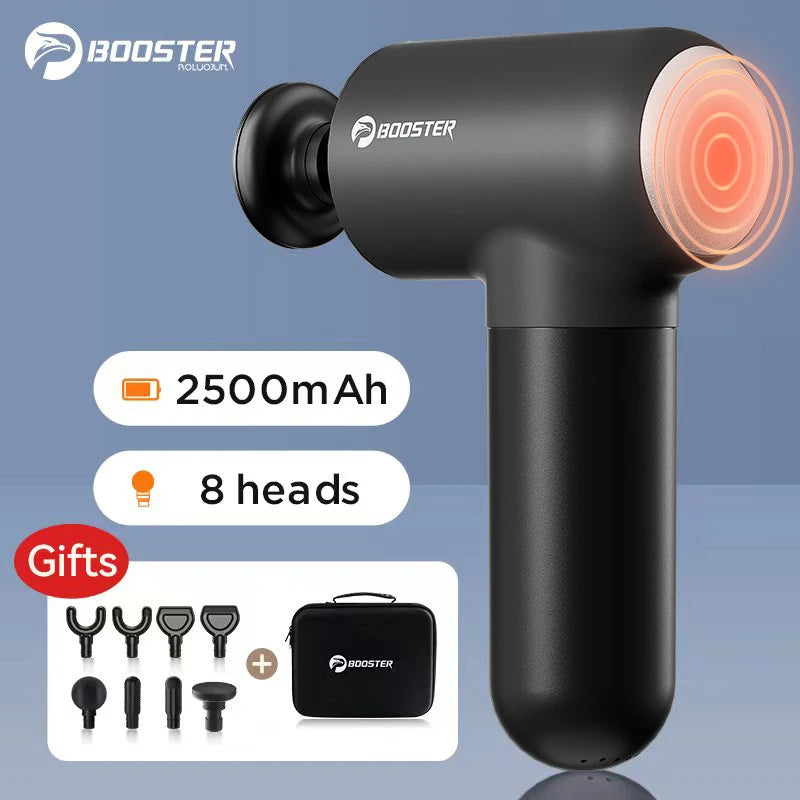 Booster V3 – Mini Electric Massage Gun | 6‑Speed Percussion Massager, Hot Compress, Portable Deep