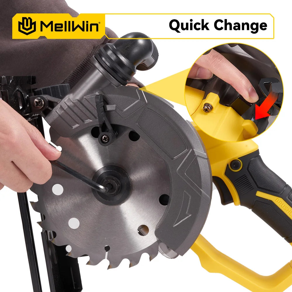 MELLWIN 150MM 6 Inch Brushless Circular Saw Handheld Multi-function Electric Saws Power Tool For Makita 18V Battery Pin - Limetastore