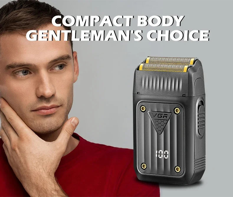 VGR Shaver Electric Razor Professional Beard Trimmer Rechargeable Razor Digital Display Razor Reciprocating Shaver for Man V-363