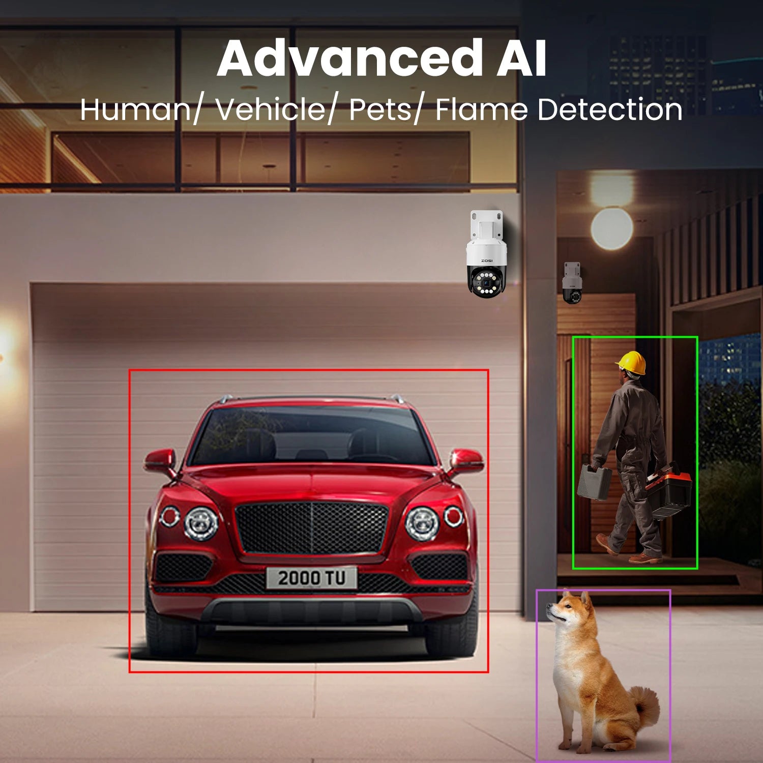 ZOSI 5MP PTZ PoE Security Camera System – 8CH 8MP NVR Kit with Two‑Way Audio | AI Face Detection