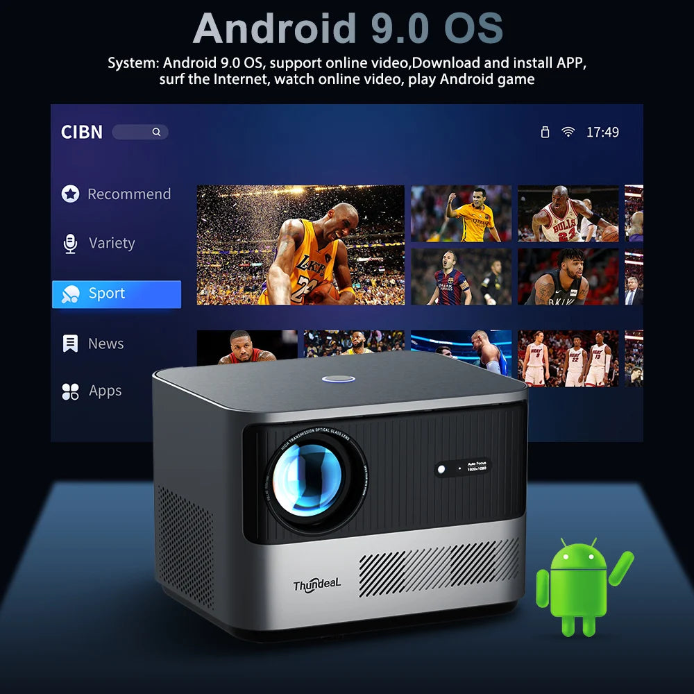 ThundeaL TDA6W Smart Full HD Projector – Native 1080P, 4K Support, Android OS, High-Speed WiFi