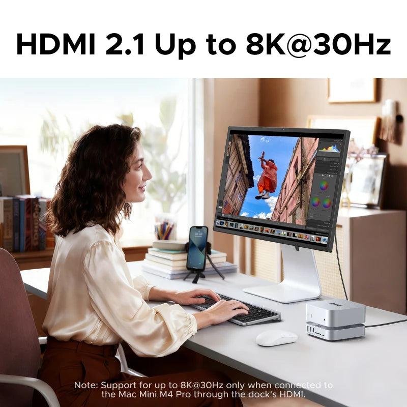 UGREEN 40Gbps Mac Mini M4 Docking Station with Dual USB‑C, M.2 NVMe SSD Enclosure