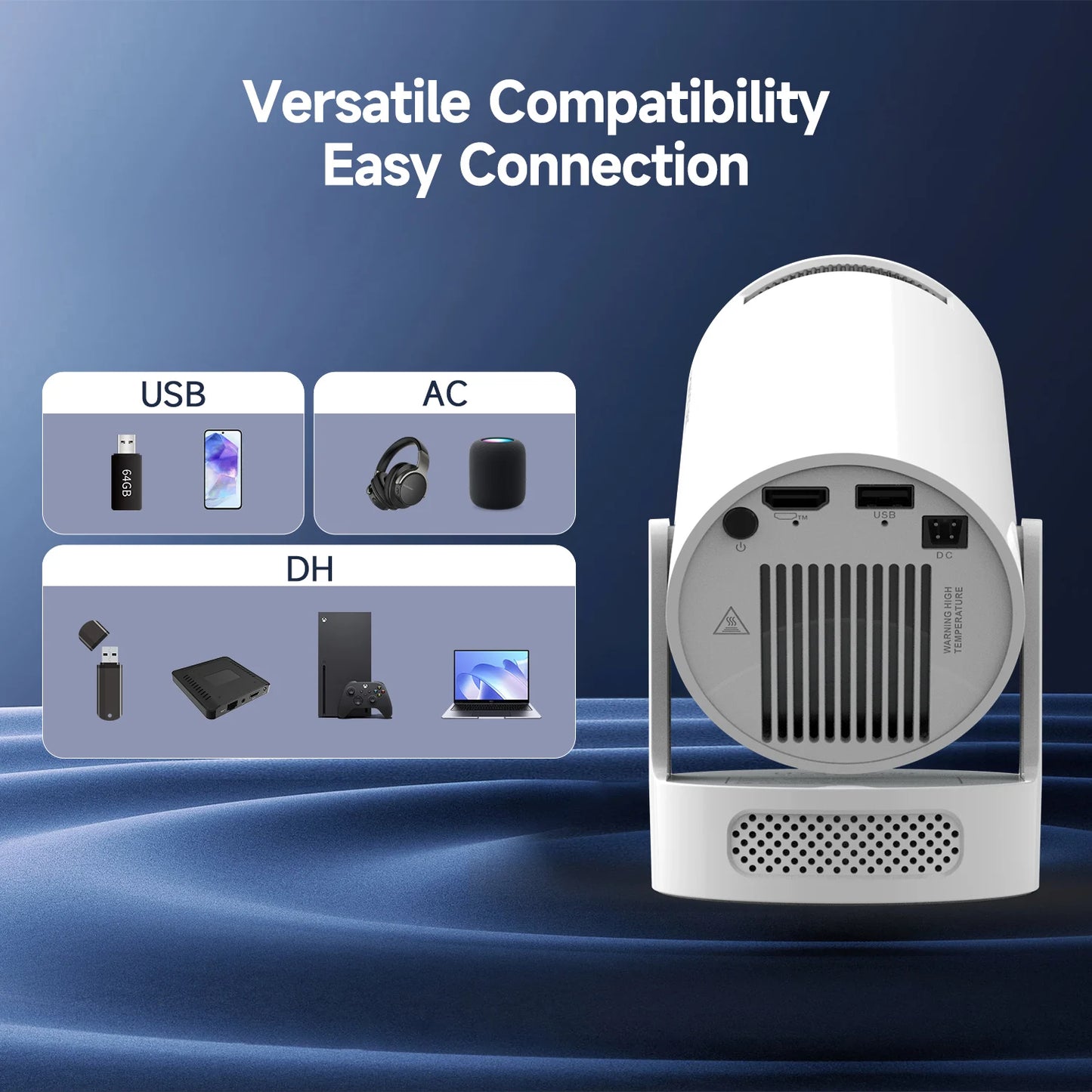 Magcubic HY300 Pro+ Smart Projector | Android 14 & 8K Support | 8000 Lumens WiFi 6