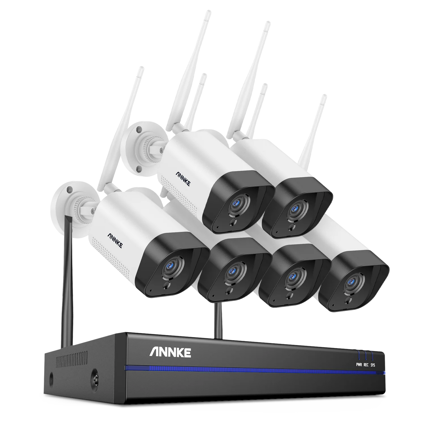 ANNKE 3MP FHD Brezžični CCTV Sistem | 8-kanalni NVR, 3MP WiFi Bullet Kamere, Zunanji Nadzor