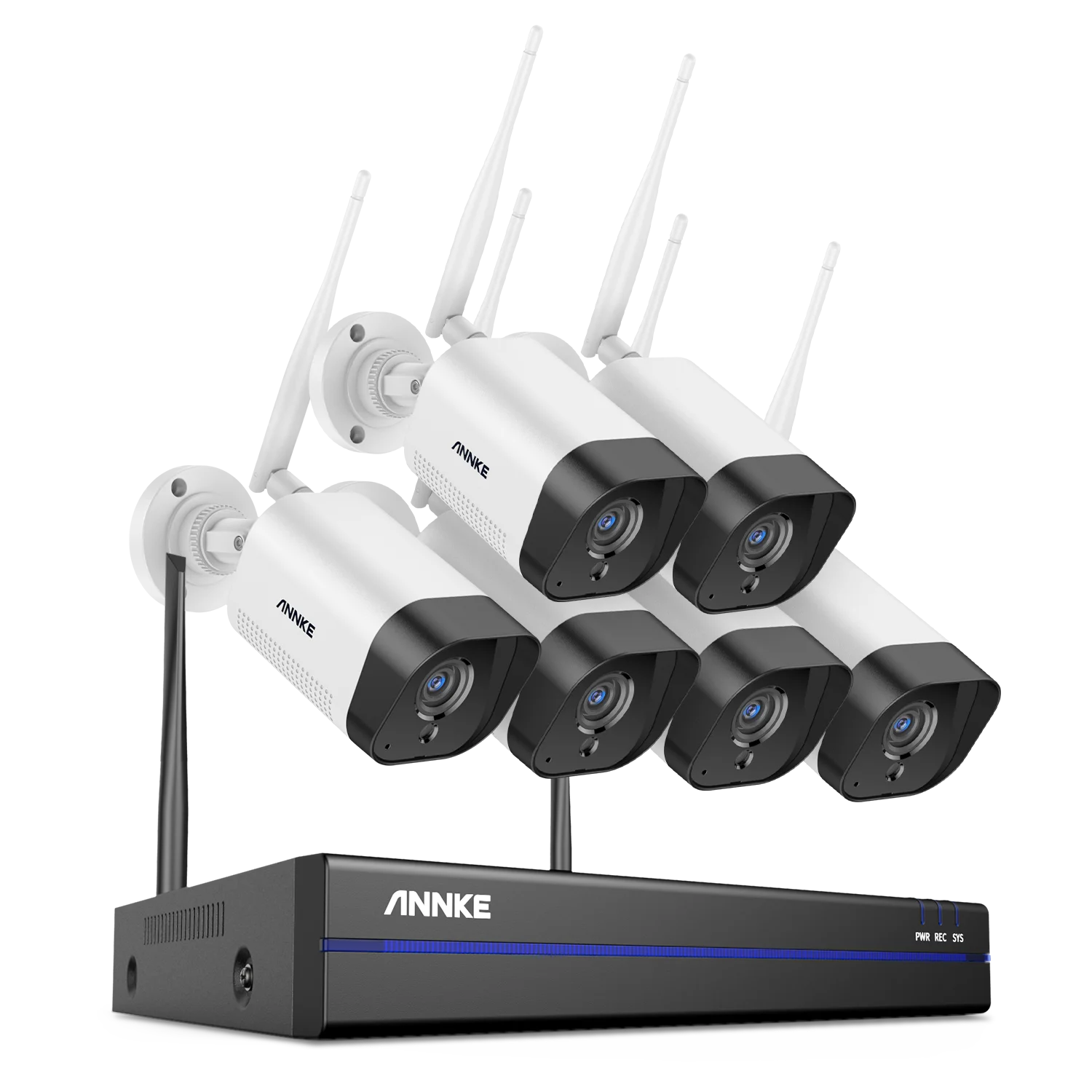 ANNKE 3MP FHD Brezžični CCTV Sistem | 8-kanalni NVR, 3MP WiFi Bullet Kamere, Zunanji Nadzor