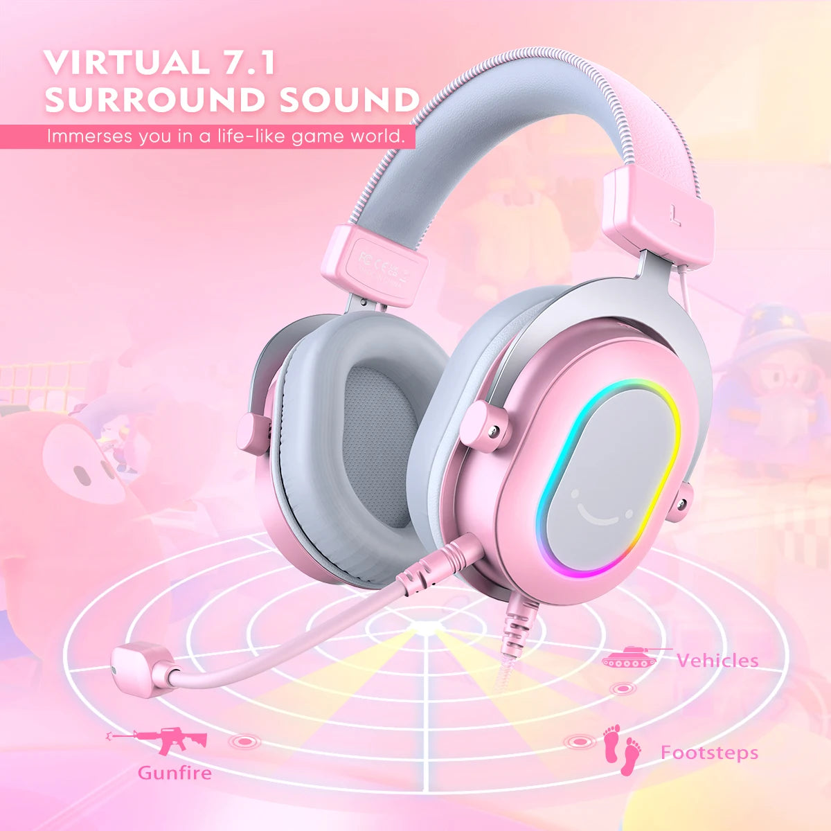 FIFINE Ampligame H6P Gaming Headset – RGB, 7.1 Surround, USB, MIC