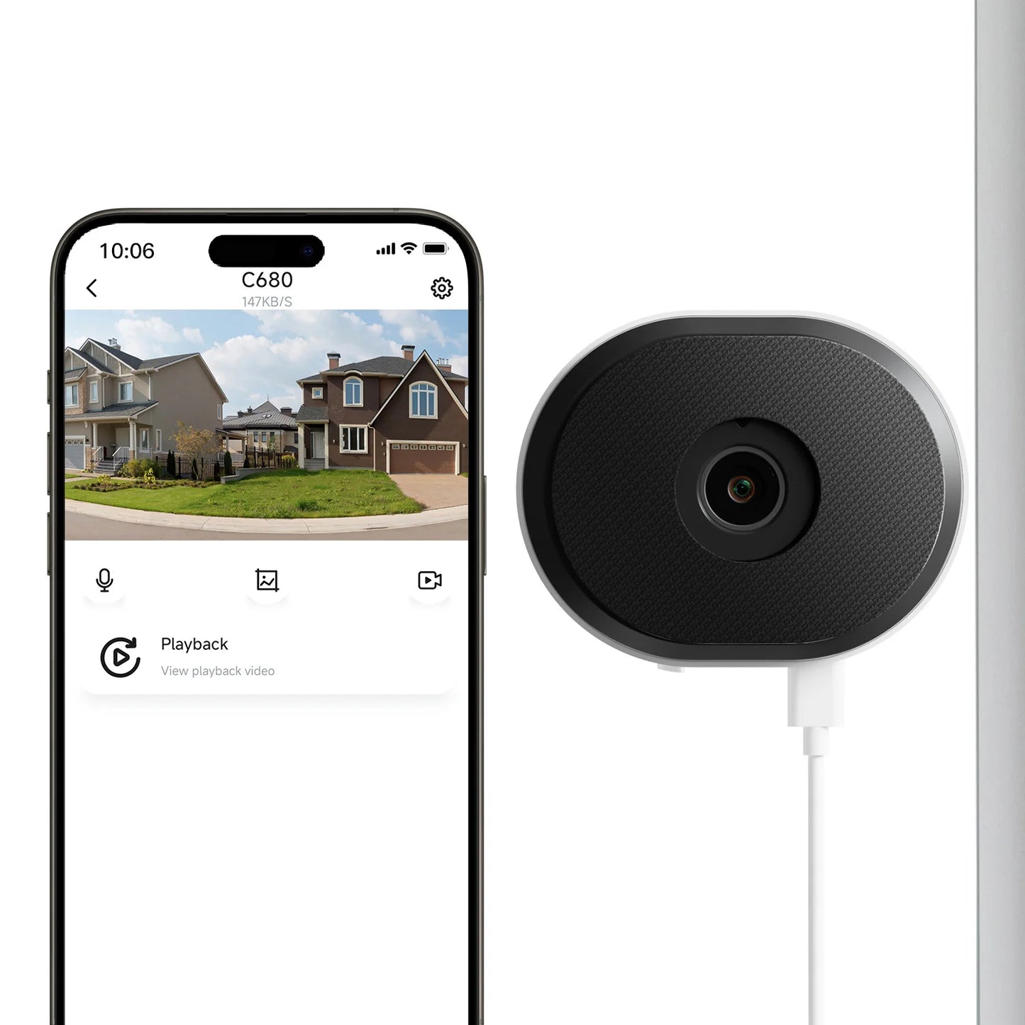 ZOSI C680 2K 3MP Window Security Camera – Full‑Color Night Vision, Indoor Plug‑In WiFi