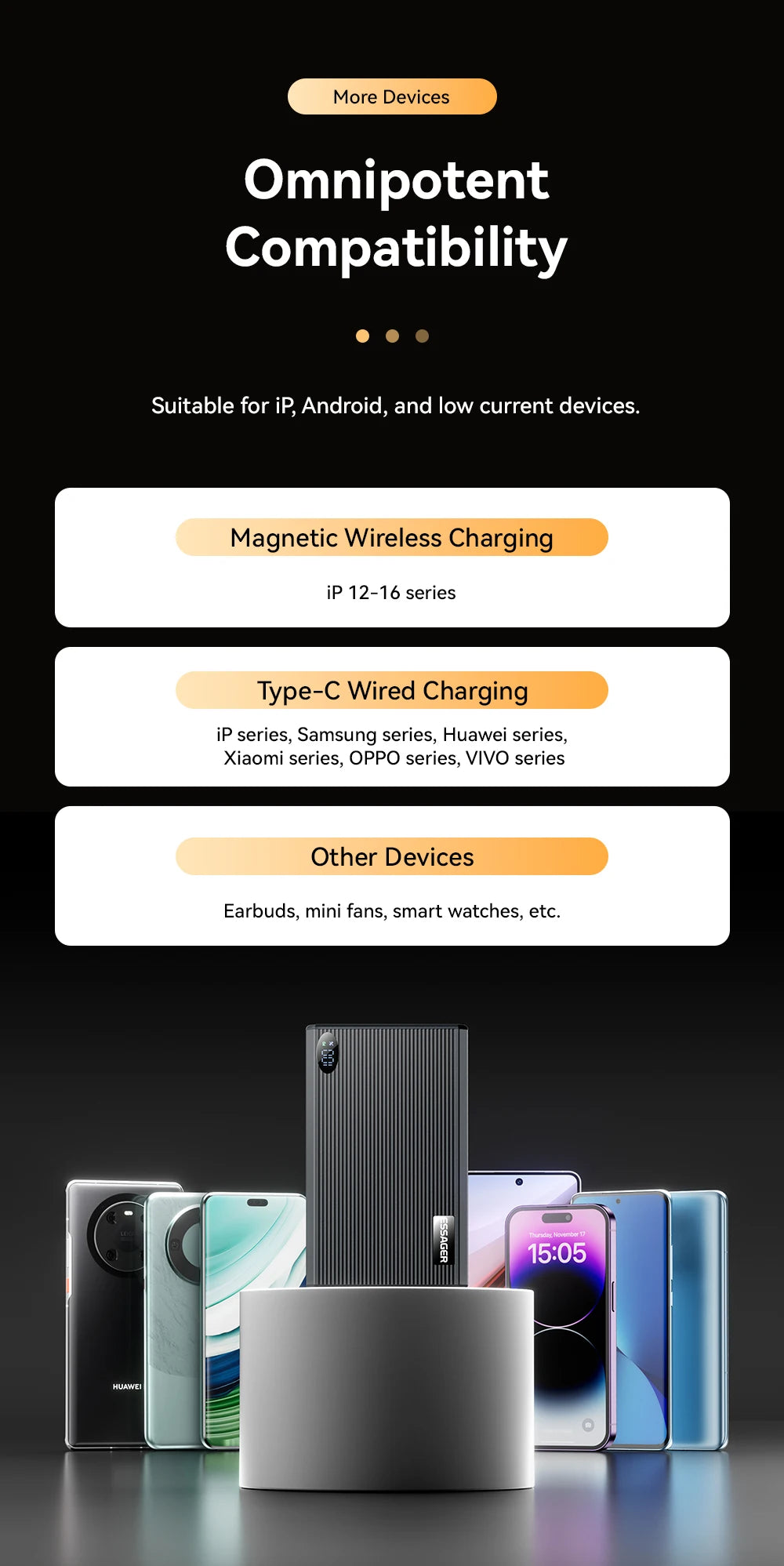 ESSAGER Thin Magnetic Power Bank 20W 10000mAh MagSafe