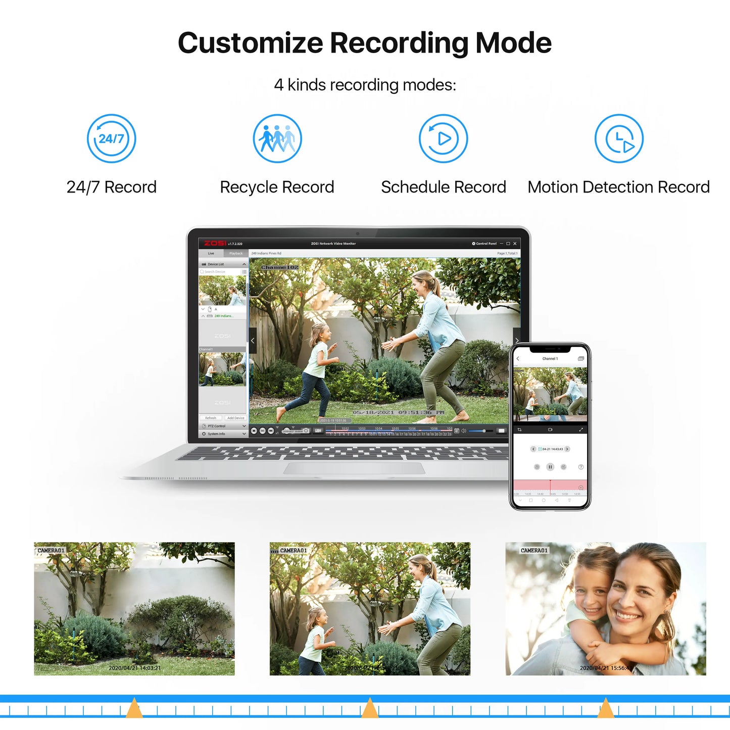 ZOSI 8CH 5MP Lite CCTV Security System – H.265+ HD‑TVI DVR Kit with 8× 1080p Outdoor Night Vision Cameras