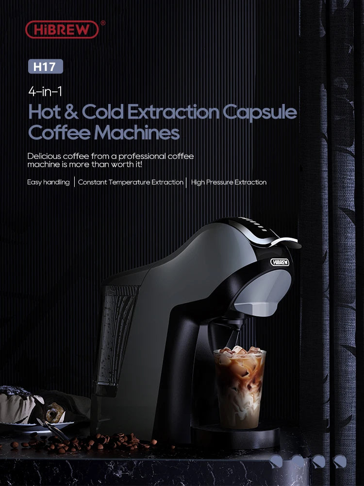 HiBREW H17 – Aparat za kavo na kapsule 4-v-1 | Sistem za toplo in hladno pripravo