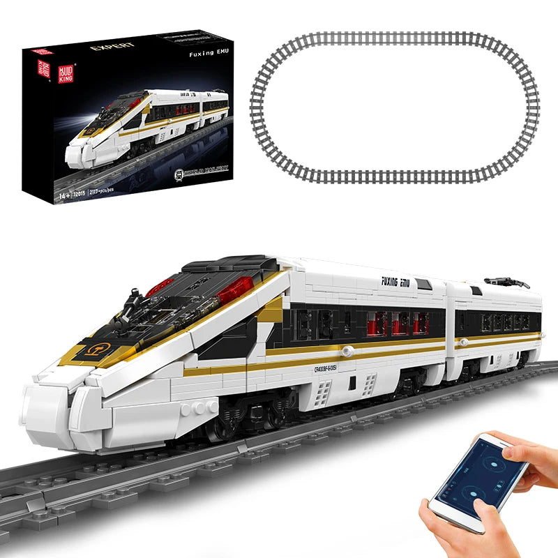 Mould King 12015 RC Fuxing EMU High-Speed Train | Motorized Technical Locomotive Building Block Set - Limetastore