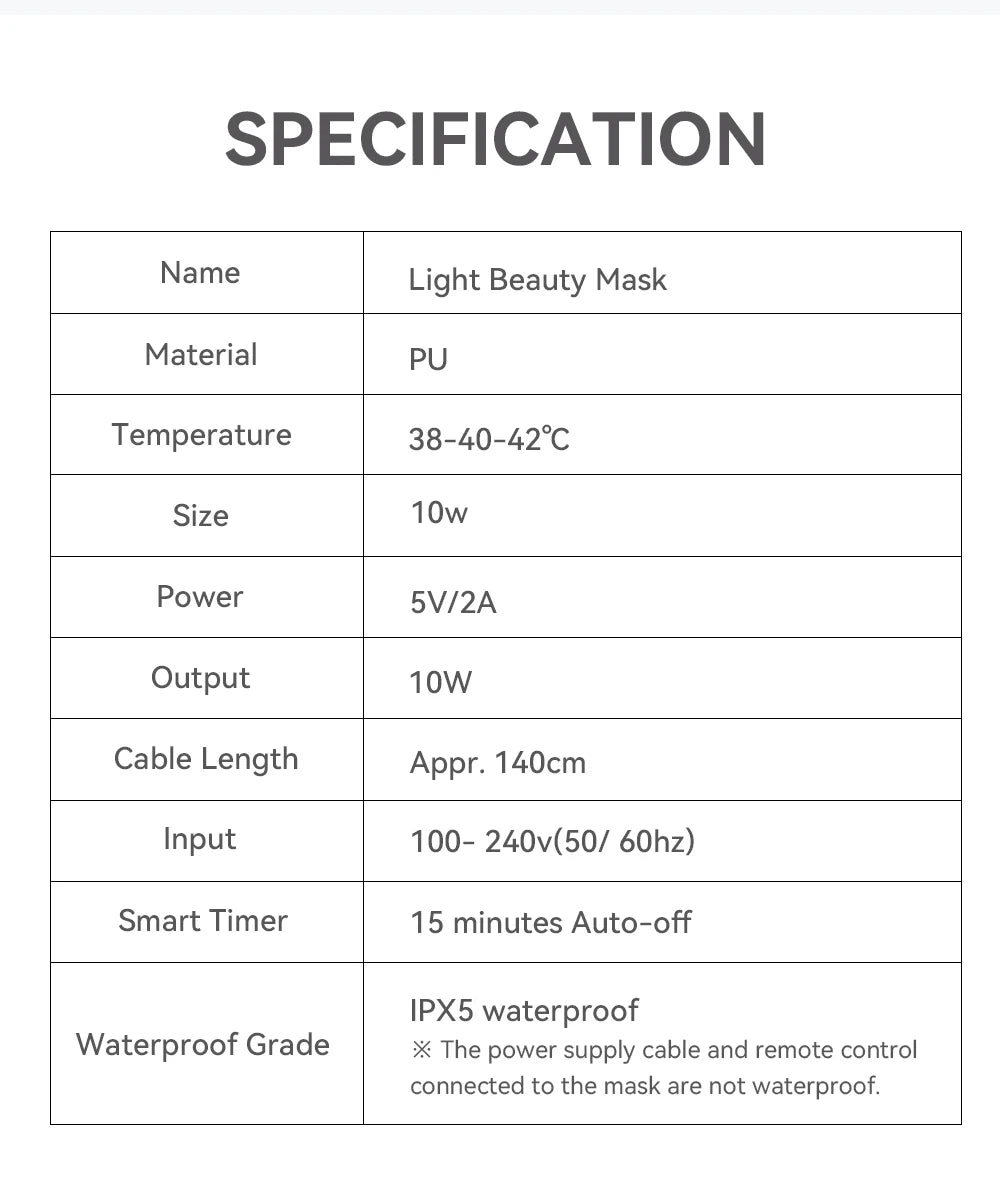 ANLAN LED Facial Mask | 5‑Color LED, Silicone, Anti‑Aging, Heating Photon Therapy