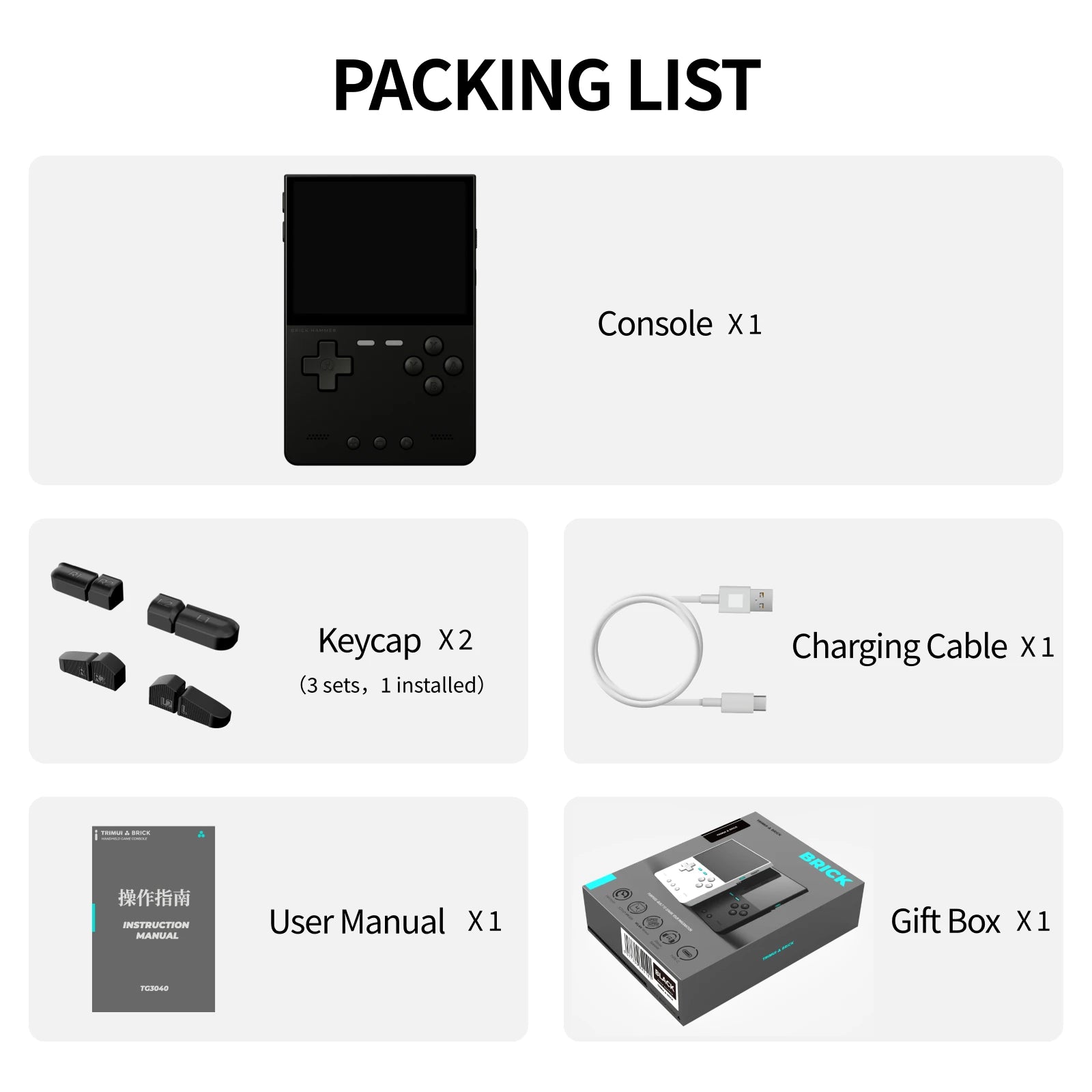 AMPOWN TRIMUI BRICK Metal Retro Games Console Portable Handheld Game Player CNC 3.2 IPS Screen Linux System Video Gaming Device - Limetastore