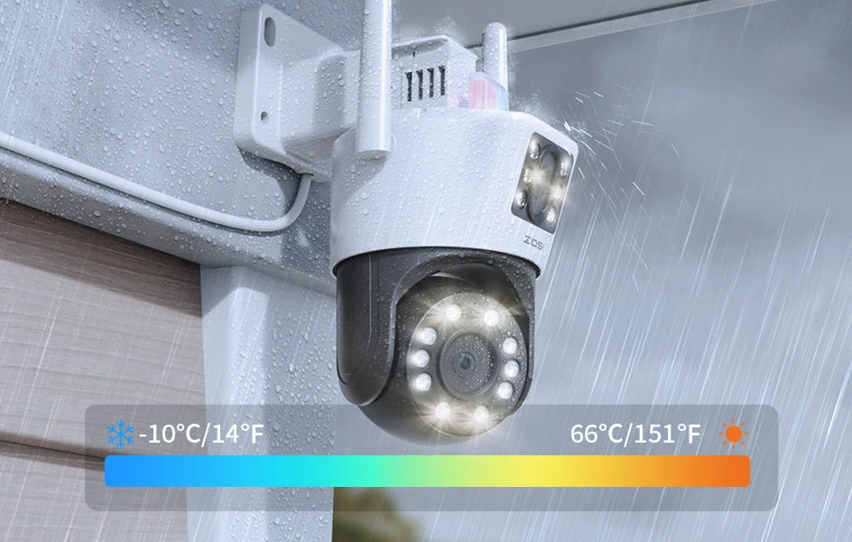 ZOSI C298 Max 4K 8MP Dual‑Lens PTZ Security Camera – 2×4MP Wide‑Angle Outdoor WiFi/Wired Surveillance Cam