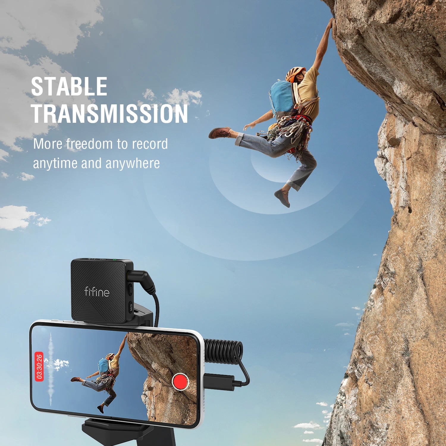 FIFINE M9 Wireless Lavalier Microphone | 2-Pack Cordless Lapel Mic for Vlogs