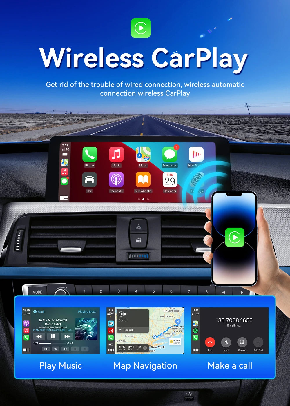 CarlinKit Android 13 8+128GB SIM Wireless CarPlay AI Box