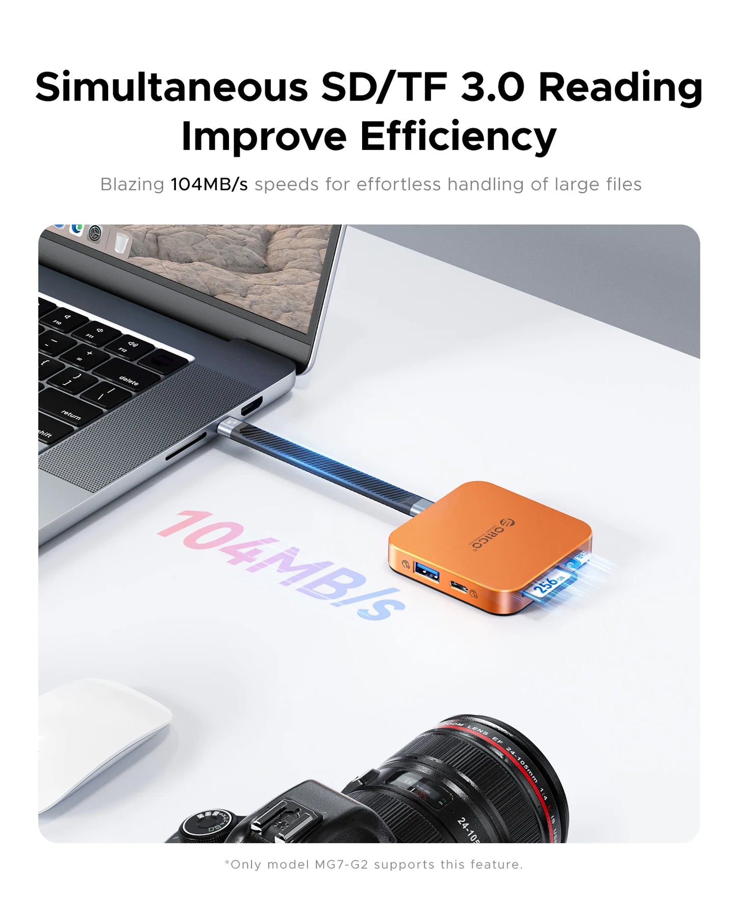 ORICO Magnetic M.2 2230 NVMe SSD Enclosure with 10Gbps USB‑C Docking Station