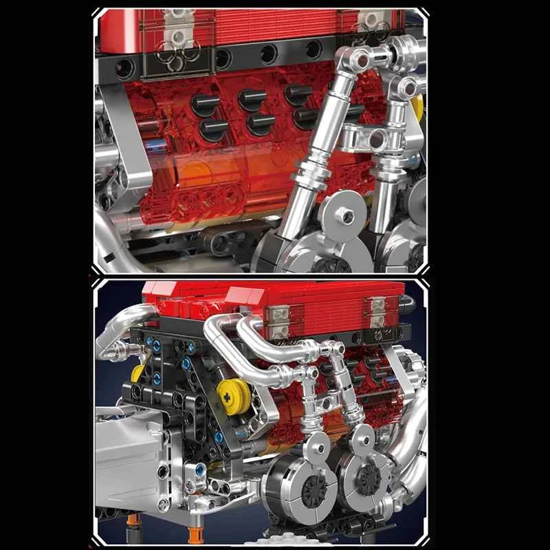Mould King 10163 Motorized BGT Supercar W16 Engine Building Set - Limetastore